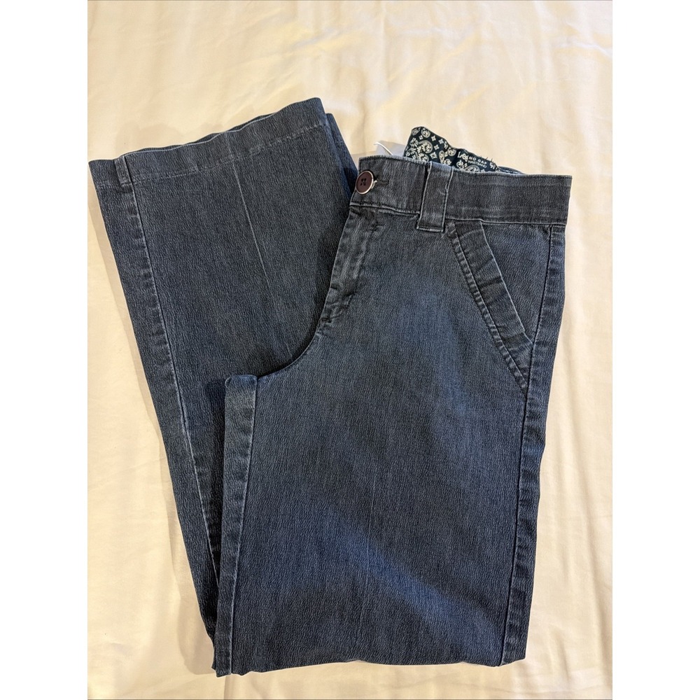Vintage Lee Jeans Women's Size 12 No Gap Waistband Dark Denim Stretch Flare
